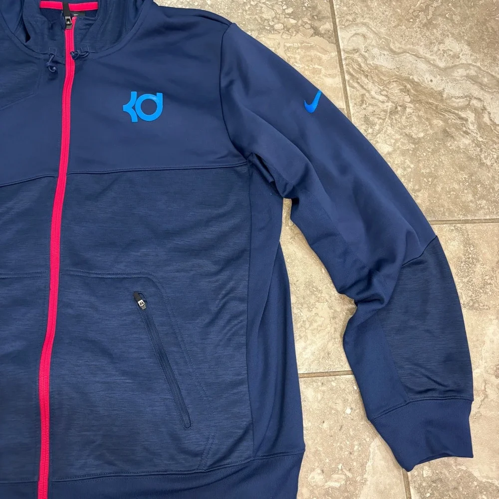 Nike KD Kevin Durant Therma-FIT Full Zip‎ Hoodie Mens XL Navy Blue 618297-410